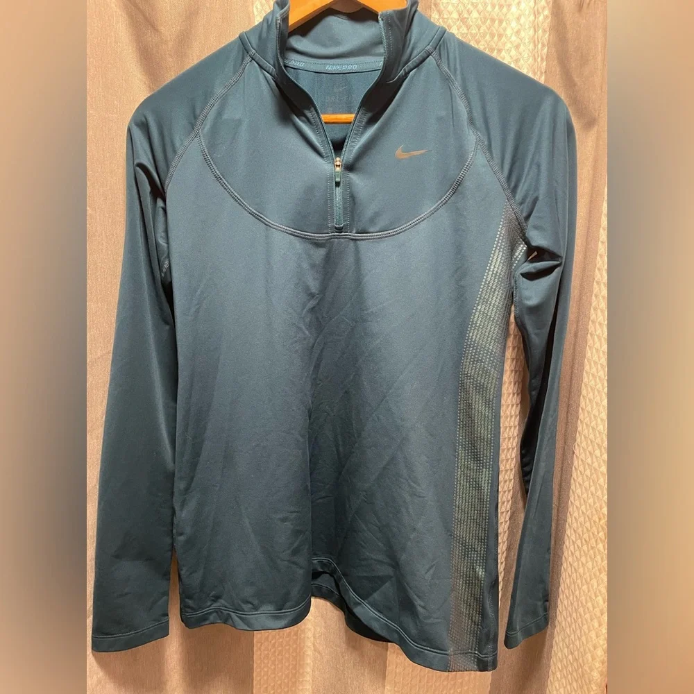 Nike Dark Teal Half-Zip Performance Top medium nike pro